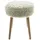 Dekoleidenschaft Hocker Schaffell Holz Ø 35 x 45 cm Beige
