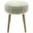 Dekoleidenschaft Hocker Schaffell Holz Ø 35 x 45 cm Beige