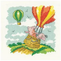 Heritage Crafts Kreativset Heritage Kreuzstich Stickpackung Aida "Schweine könnten fliegen (A)", (embroidery kit by Marussia)