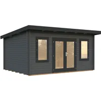 Palmako Gartenhaus Lisa 14,2 m2 - 44 mm dunkelgrau/anthrazit