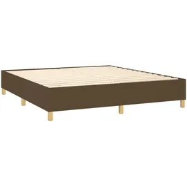 vidaXL Boxspringbett mit Matratze & LED Dunkelbraun 160x200 cm Stoff