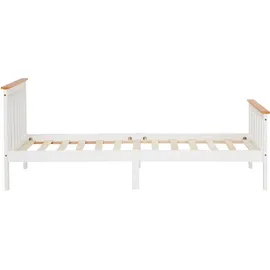 Homestyle4u Kinderbett 90 x 200 cm Kiefer massiv weiß braun