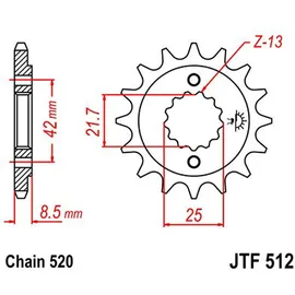 JT Sprockets Vorderrad-Kettenrad 17T Stahl