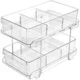 Belle Vous 2-Stöckiger Badezimmer Unterschrank Organizer mit Ausziehbaren Schubladen - Mehrzweck Regal für Spülenunterschrank, Küchenschrank & Arbeitsplatte - Unter Waschbecken Regal mit Trennwänden