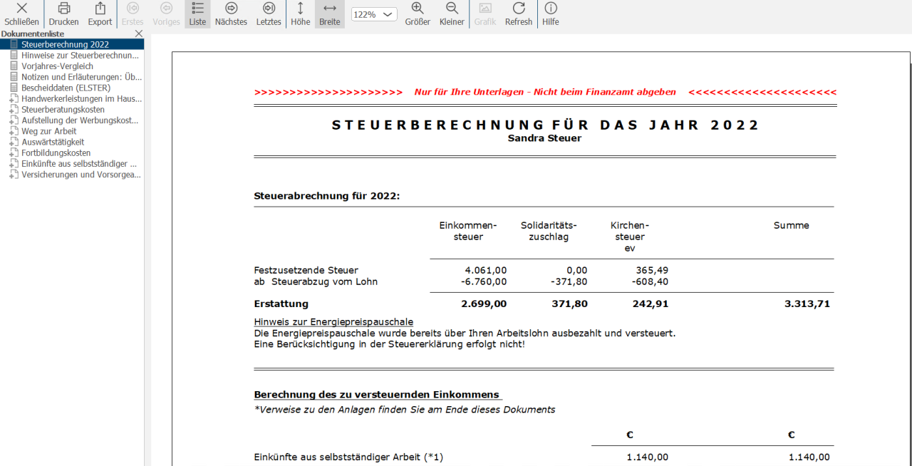 SteuerSparErklärung Lehrer 2023 (für Steuerjahr 2022) Mac