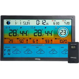 ideoon WLAN Funk Wetterstation mit XXL-Farb-Display Schwarz