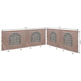 Quick Star 2 Seitenteile mit PVC Fenster für Lounge Pavillon Sahara 4x4m Seitenwand Sand