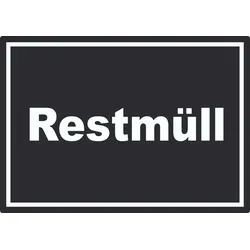 Restmüll Mülltrennung Aufkleber mit Text A6 (105x148mm)