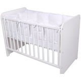 Lorelli Babybett-Nestchen 4-teilig rundum, Babybett 120 x 60 cm, 100% Baumwolle weiß