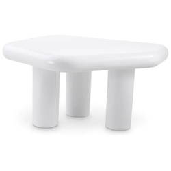 Casa Padrino Luxus Fiberglas Beistelltisch Hochglanz Weiß 85 x 62,5 x H. 41,5 cm - Fiberglas Tisch - Wohnzimmer Möbel - Hotel Möbel - Luxus Möbel - Fiberglas Möbel