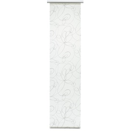 GARDINIA Flächenvorhang Stoff Curling Klettband 60 x 245 cm weiß/grau