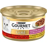 Purina Gourmet Gold mit Rindfleisch und Huhn in Sauce 85g