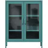 Jan Nowak Vitrine Gina 80 x 40 x 101,5 cm Marine/Meeresgrün/Seegrün