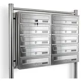 BITUXX Postfach Doppel Edelstahl Silber