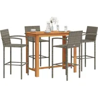 vidaXL Gartenbar Set 5-tlg. Grau