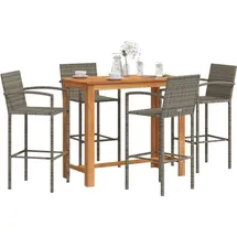 vidaXL Gartenbar Set 5-tlg. Grau