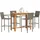 vidaXL Gartenbar Set 5-tlg. Grau