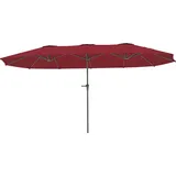 Doppelter Sonnenschutz Mit Belüftungsöffnungen Und Kurbel, Aus Metall Und Polyester, 4 X 2,2 X 2,34 M, Schwarz Und Rot, Sonnenschirm
