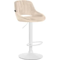 CLP Barhocker Milet Samt creme/weiß