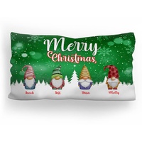 Ferocity Weihnachtskissen mit Füllung Großes Kissen mit Namen Personalisieren zum Weihnachten 60x40 cm Mehrfarbig Pattern Weihnachten Grün [091]