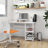 [ Möbel wunderbar] Computertisch Weiß 105x55x72 cm MDF und Metall Wunderbar Wohnen