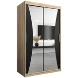 abiks möbel Schwebetürenschrank MONACO 120 x 200 x 62 cm Schwarz