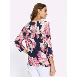 Lady WITT WEIDEN Rundhals-Shirt in marine-magenta-bedruckt | Gr.: 38