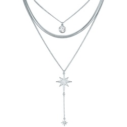 Lulu & Jane Halskette Stern Metall-Legierung Glas in Silber Ketten   Damen