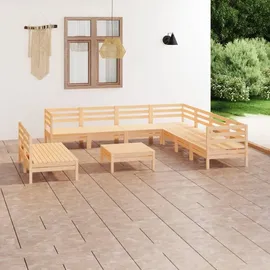 vidaXL 10-tlg. Garten-Lounge-Set Massivholz Kiefer