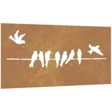 vidaXL Garten-wanddeko 105x55 cm Cortenstahl Vogel-design