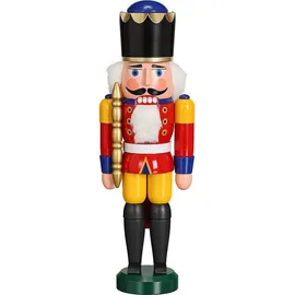 Seiffener Volkskunst Nussknacker König 29 cm Rot