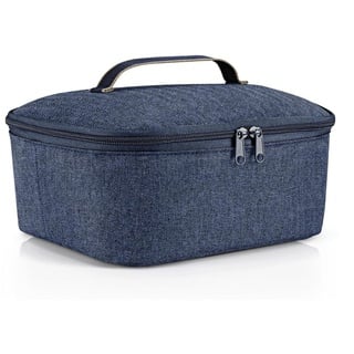 Reisenthel coolerbag M pocket Kühltasche mit Obermaterial aus recycelten PET-Flaschen Ideal für das Mittagessen unterwegs, Couleur:herringbone dark blue