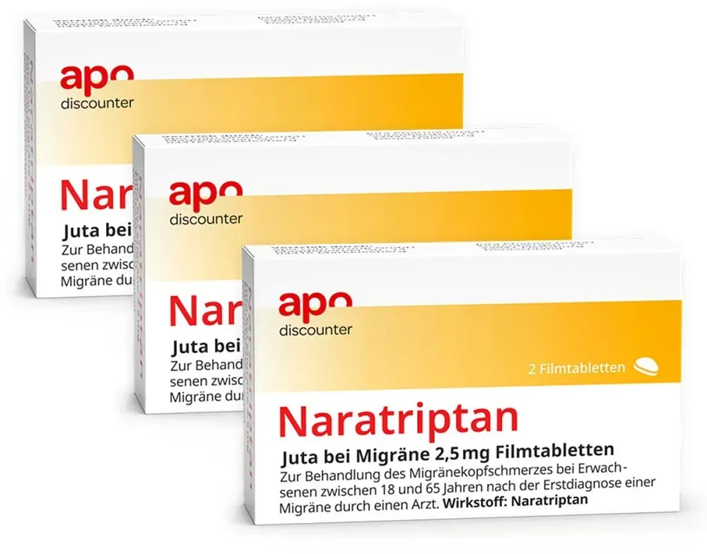 Naratriptan 2,5mg Schmerzmittel bei Migräne von apodiscounter