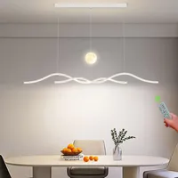 LED Pendelleuchte Esstisch Hängelampe Wohnzimmer - Hängeleuchte Dimmbare LED-Hängelampe mit Fernbedienung Esstischlampe Modern Design Pendellampe Höhenverstellbar für Esszimmer Küche (weiß, L100CM)