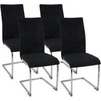 Albatros Freischwinger Stühle 4er Set LUGANO, Schwarz - Esszimmerstuhl