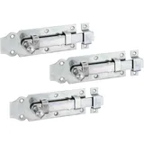 GAH Alberts Alberts 115432 Türriegel, gerade, mit Knopfgriff und befestigter Schlaufe, galvanisch verzinkt, dickschichtpassiviert, Platte 120 x 44 mm, 3er Set