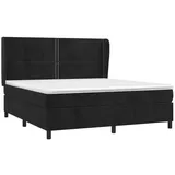 vidaXL Boxspringbett mit Matratze Schwarz 160x200 cm Samt