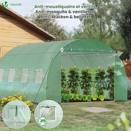 VOUNOT VOUNOT® Gewächshaus Foliengewächshaus Winterfest Tomatenhaus Folientunnel, 4x3x2m 12m2