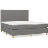 vidaXL Boxspringbett mit Matratze Dunkelgrau 160x200 cm Stoff1398366
