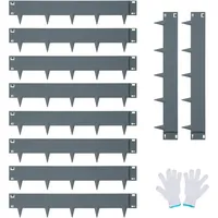 10 Pack Rasenkante aus verzinktem Metall – Flexibel, rostfrei & wetterfest, mit Haifischzähnen und Befestigungsstäben, biegbare Garten- & Beetumrandung für Rasen, Blumenbeet & Wege – 39×8,15 Zoll