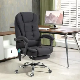 Vinsetto Bürostuhl mit Massagefunktion, Ergonomisch Schreibtischstuhl mit Wärmefunktion, Höhenverstellbar Computerstuhl mit Fernbedienung, Schwarz