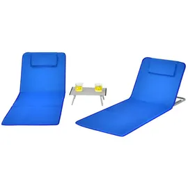 Costway Strandliege 2er Set Blau