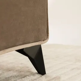 Idimex Polsterbett LAVORO Einzelbett 90x200, greige - Bett mit Lattenrost und Samtstoffbezug, Bettgestell mit gepolstertem Kopfteil, modernes Design, Robu... - Braun