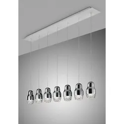 Siebenflammige Designer-LED-Hängeleuchte Fedora Axo Light - Chrom