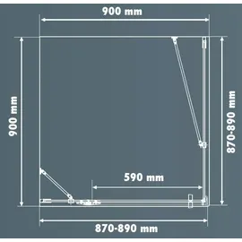 Primaster Easy-8 Duschkabine mit Drehtür links 90 x 200 cm Klarglas