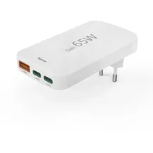 Hama Schnellladegerät, 2x USB-C, 1x USB-A, flaches Mini-Ladegerät, PD, 65 W, WS