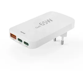 Hama Schnellladegerät, 2x USB-C, 1x USB-A, flaches Mini-Ladegerät, PD, 65 W, WS