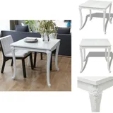 Esstisch 80x80x76 cm Hochglanz-Weiß - Hochglanzessttisch - Esstisch Weiß - Quadratischer Esstisch - Eßtisch Modern - Wohnzimmer Dekoration