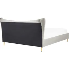 Beliani Chaleix 180 x 200 cm Hellgrau Gold