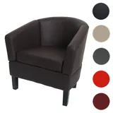 Mendler Lounge-Sessel HWC-O17, Sessel Clubsessel Cocktailsessel, FSC®-zertifiziert Kunstleder ~ braun